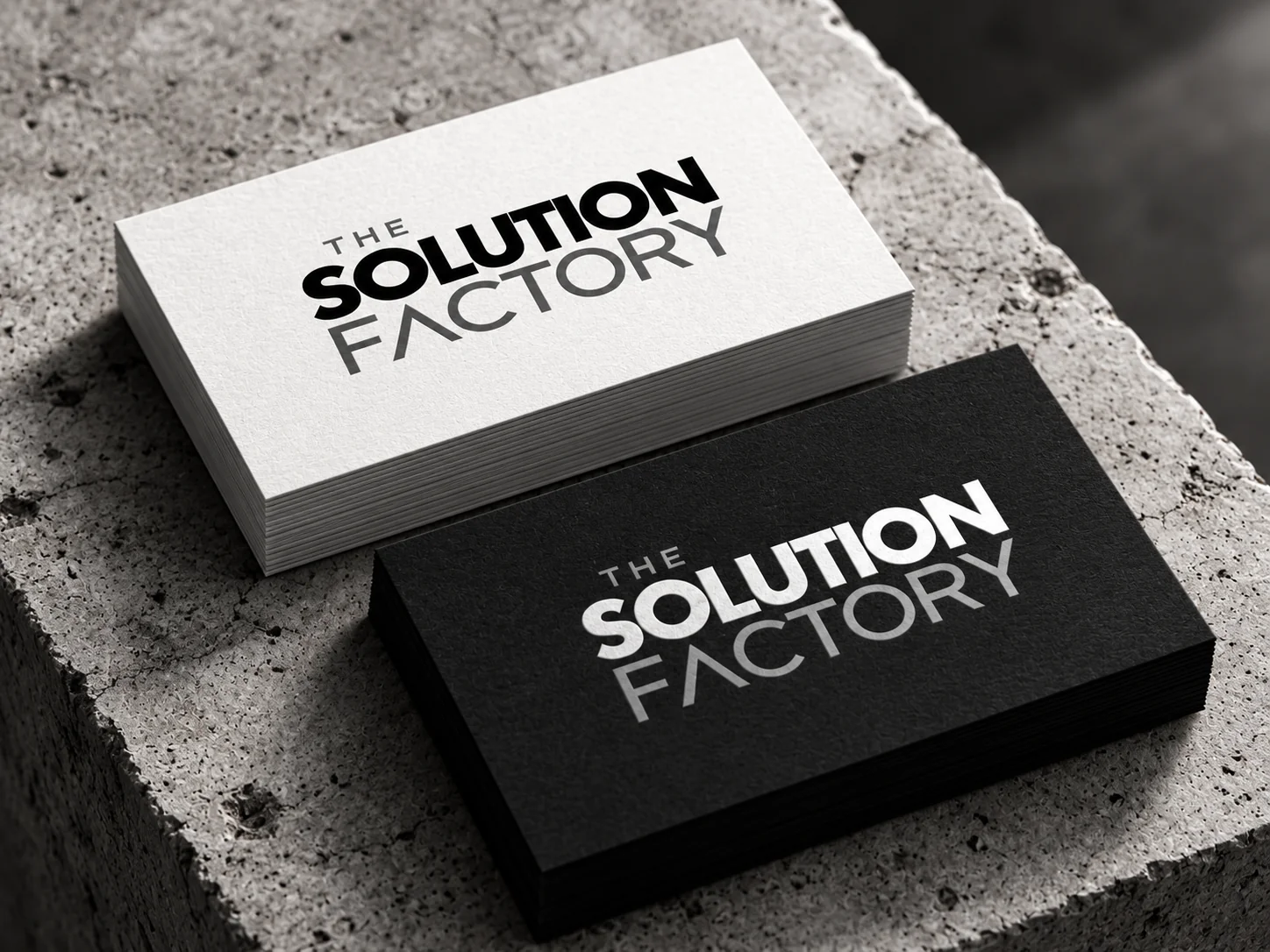 Illustrative monochrome business card stack